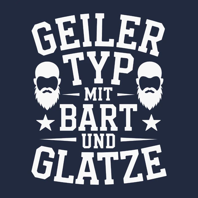 Geiler Typ Mit Bart & Glatze Glatzkopf Bartträger