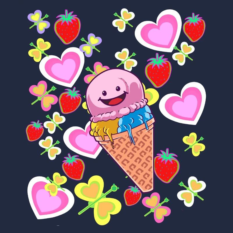 Sommer Retro Eis Eiskrem Kinder Kind Eiscrem