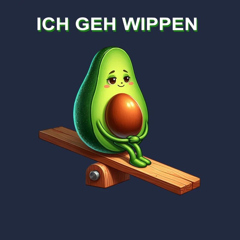 Avocado Wippe Comic süß vegan Spruch
