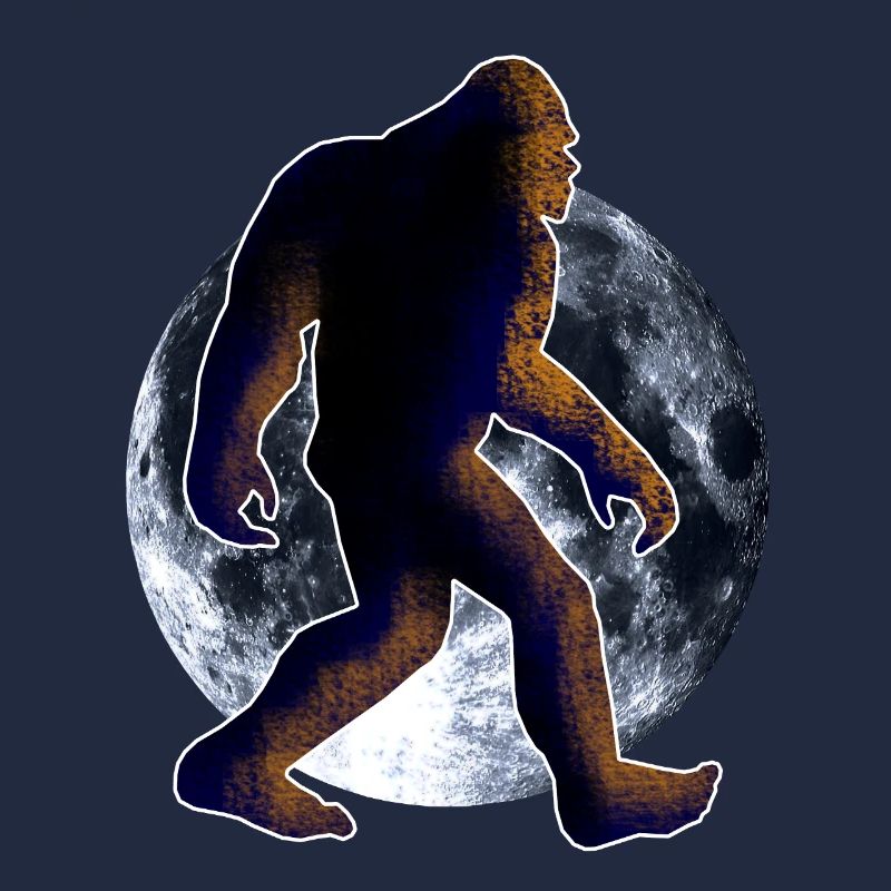Bigfoot Sasquatch and moon