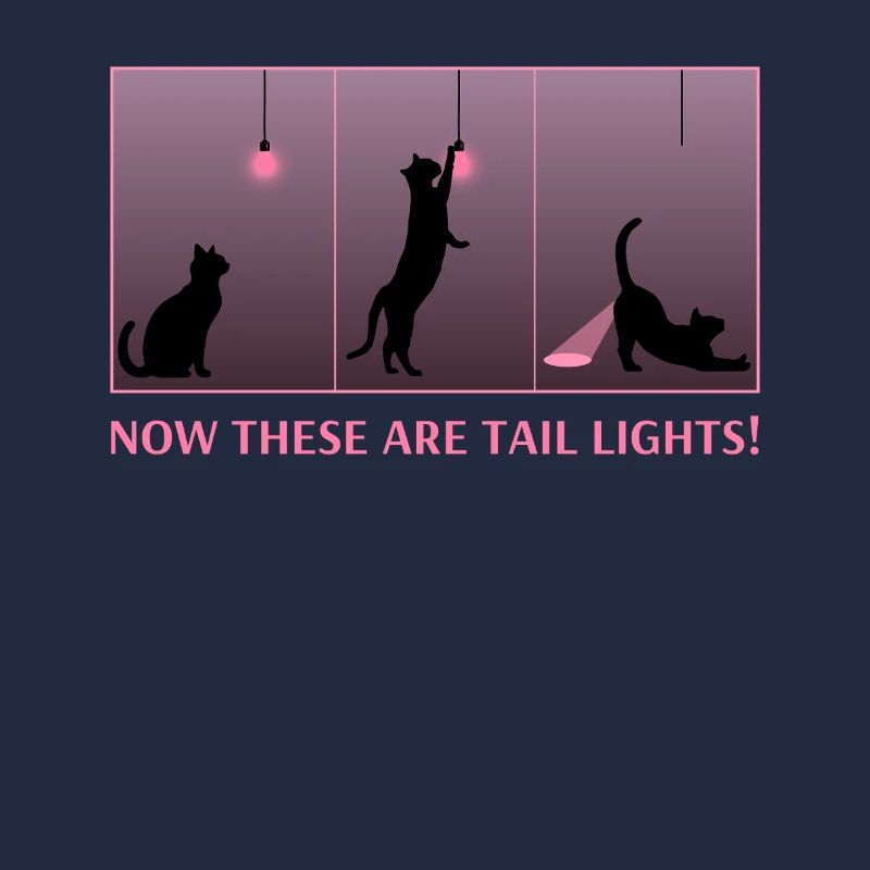Funny Cat Eating Lightbulb Glowing Butt Tail Light