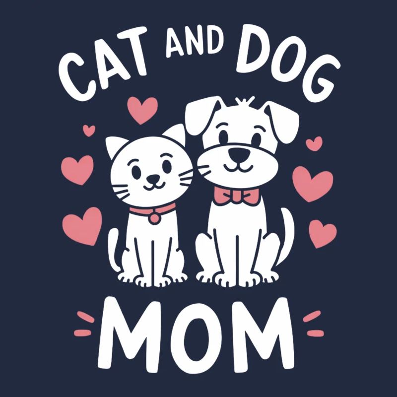 Fière maman chat et chien