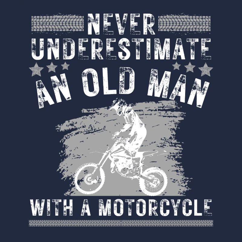 Alter Biker Opa Motorradfahrer