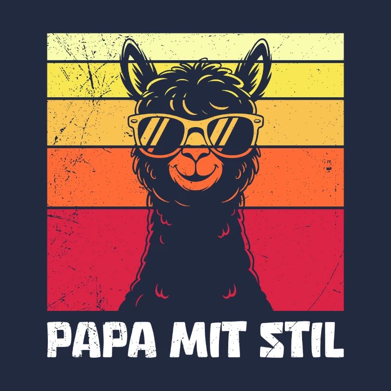 Paternité PAPA AVEC STYLE Rétro Lama Drôle