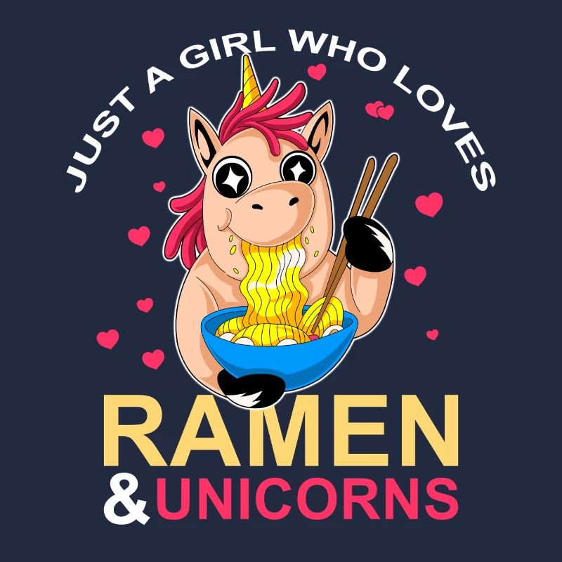 Ramen und Einhörner Mädchen lieben