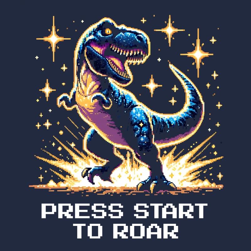 Press start to roar | Dinosaur, Retro