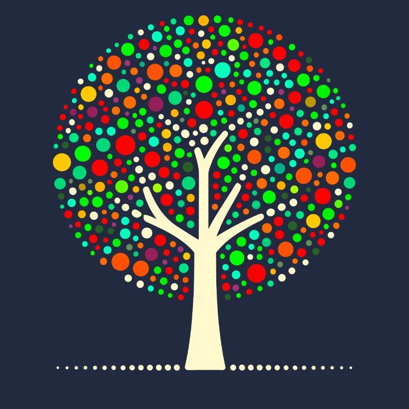Arbre à points coloré