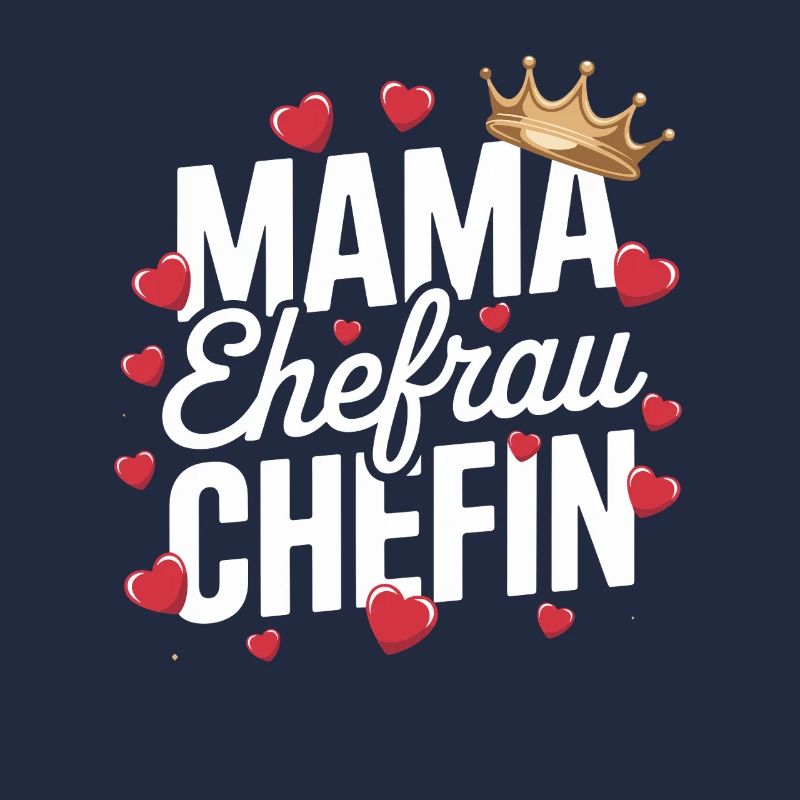  Mama Ehefrau Chefin Krone Herzen Spruch Muttertag
