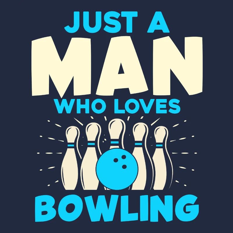 Mann der Bowling liebt Bowling Pins