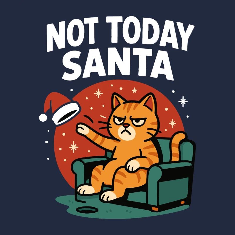 Lustige Katze Nicht Heute Weihnachtsmann Weihnachten Humor