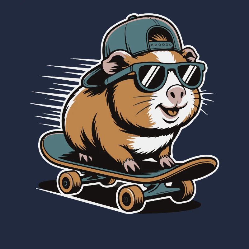 Hamster auf Skateboard