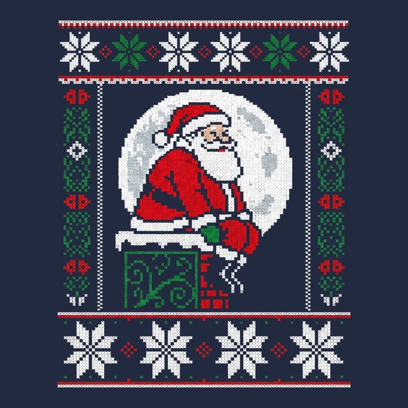 Noël Pixel Art Santa sur Cheminée