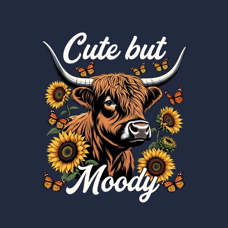 Vache écossaise mignonne mais maussade
