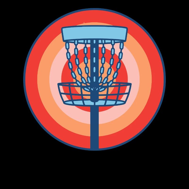 Disc Golf Basket Retro fliegende Discgolf-Szene