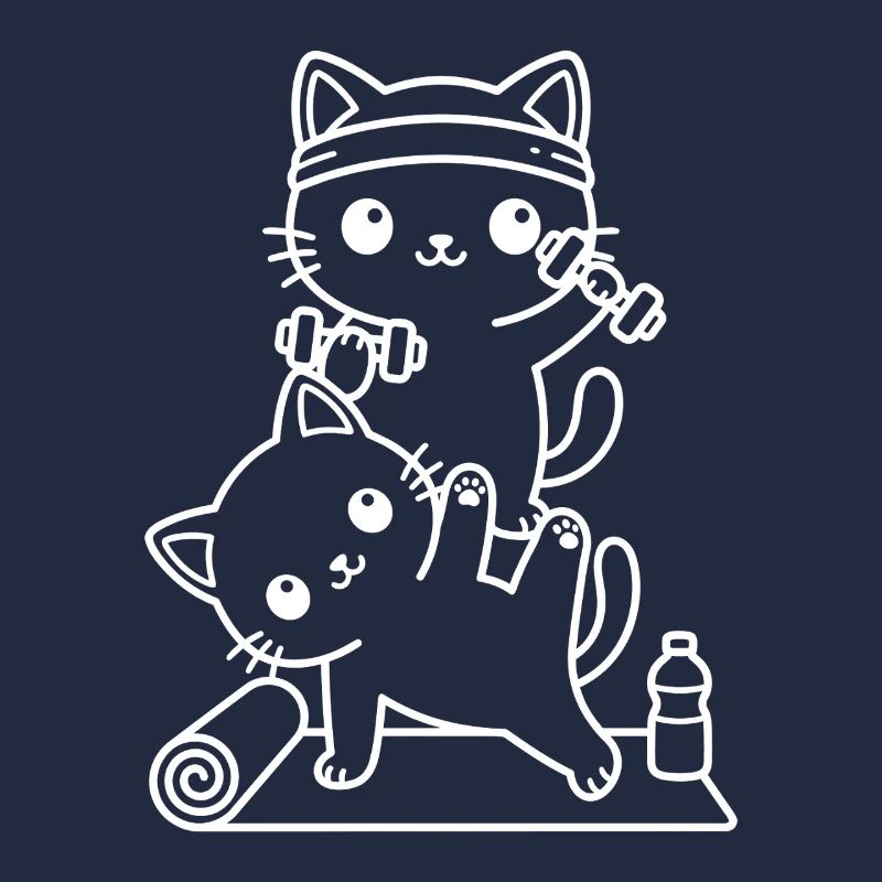 Kawaii Katzen beim Training