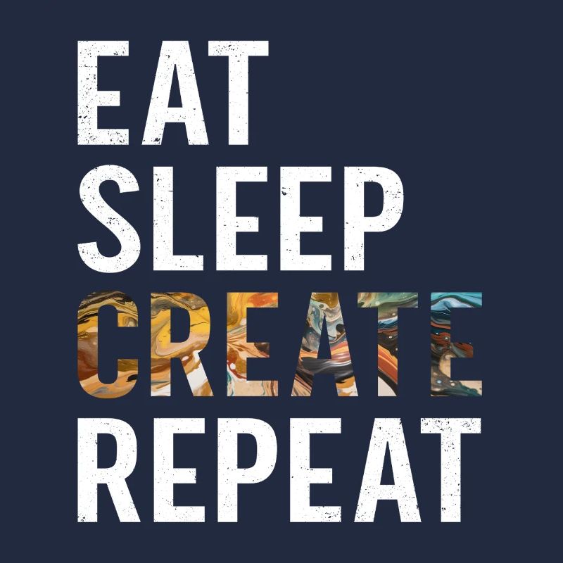 Funny Artist Painter Eat Sleep Create Repeat Draw