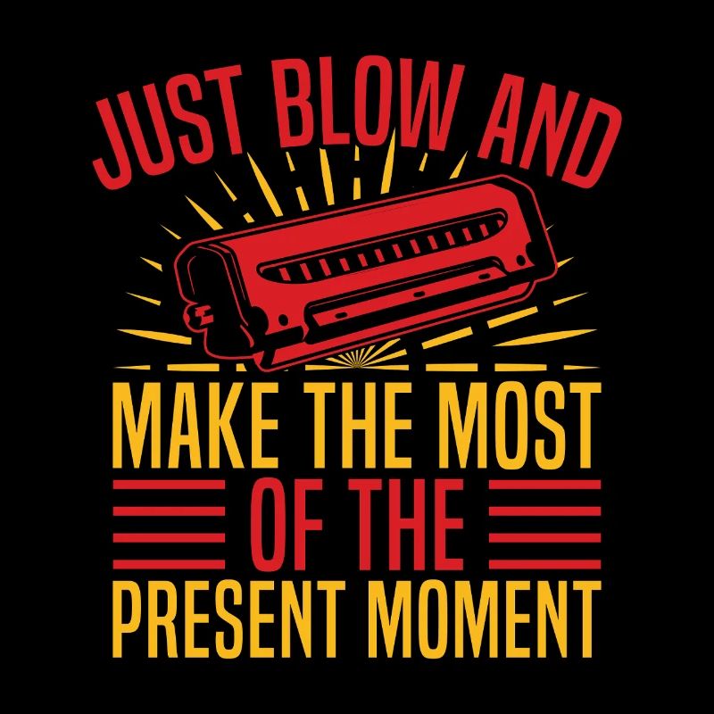 Harmoniciste drôle Juste Blow & Moment Présent