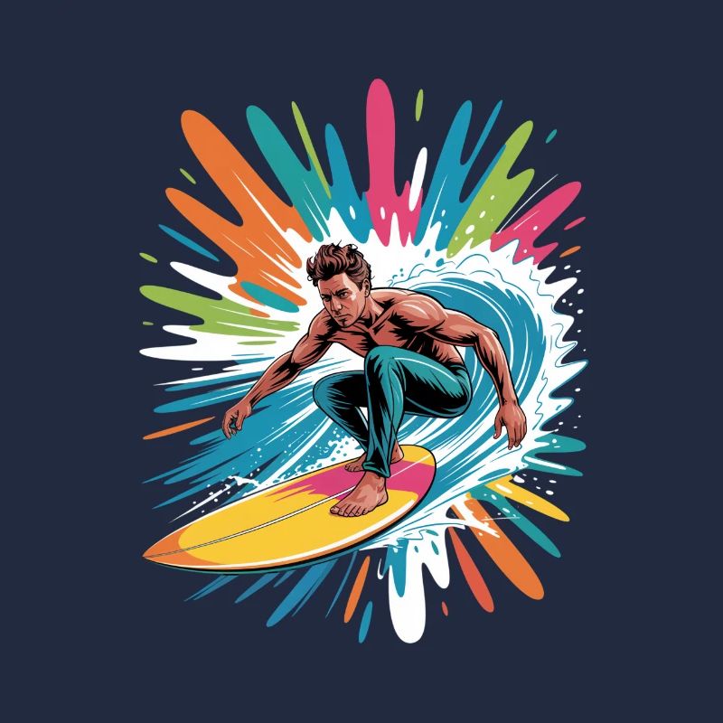 Bunter Surfer Wasserfarben Spritzer Graffiti