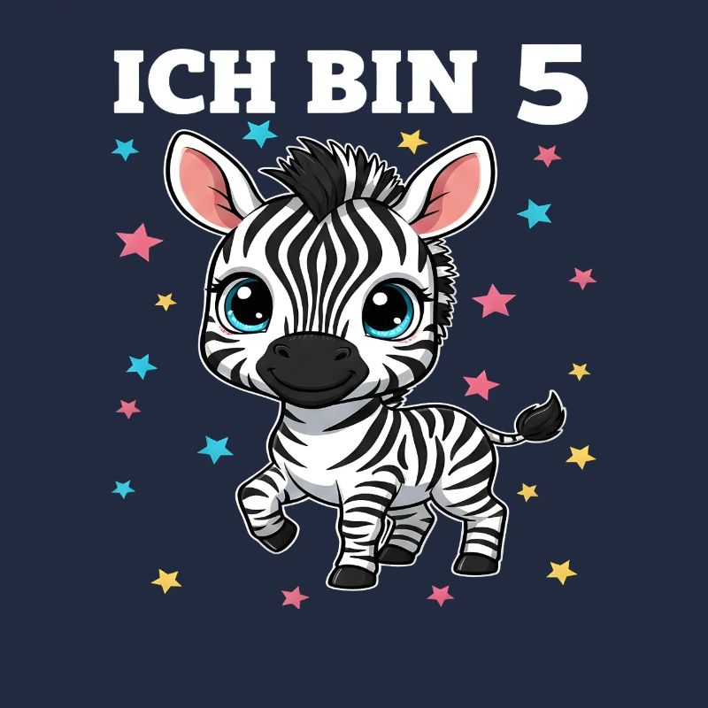 Ich bin 5 - Süßes Zebra zum 5. Geburtstag