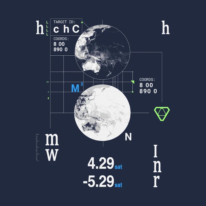 Futuristic HUD World Map Coordinates