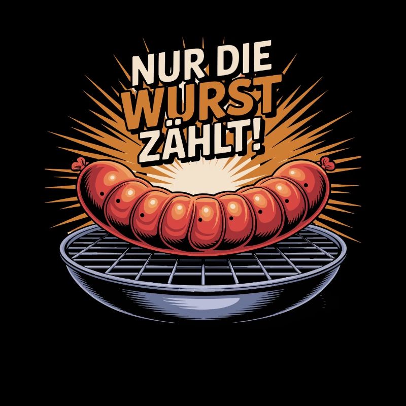  Nur Die Wurst Zählt Grillen BBQ Bratwurst Spruch