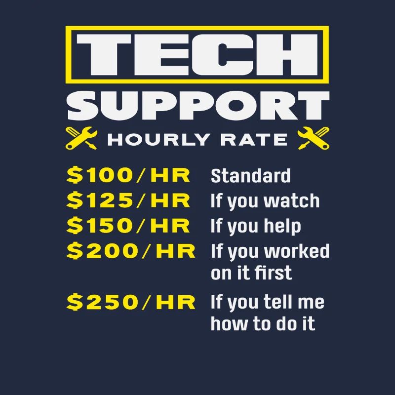 Support technique Liste de prix horaires Informatique
