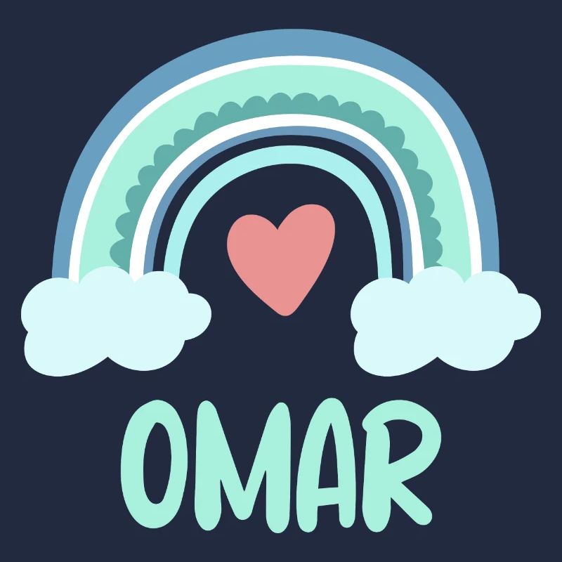 Omar Name Regenbogen Baby