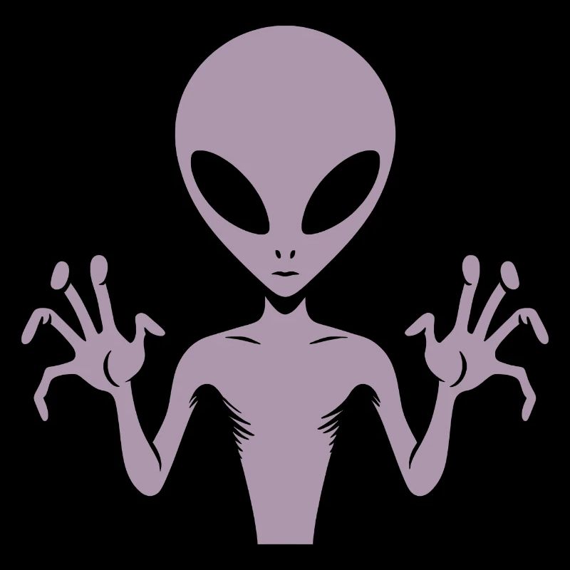 Silhouette de corps extraterrestre extraterrestre avec des mains