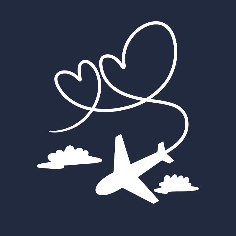 Flugzeug Flieger mit Herz