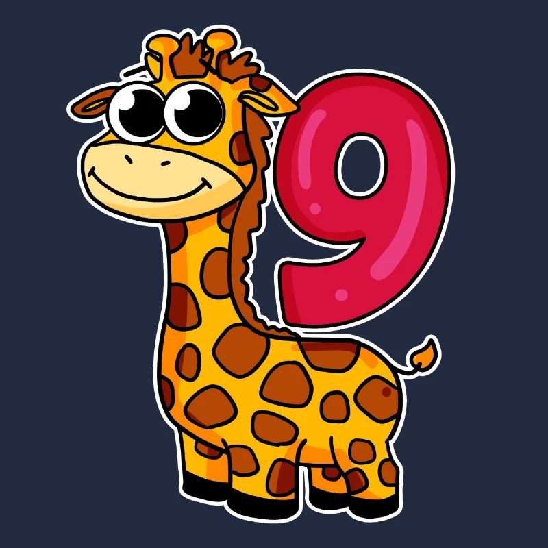 9 Geburtstag Giraffe - 9 Jahre alt