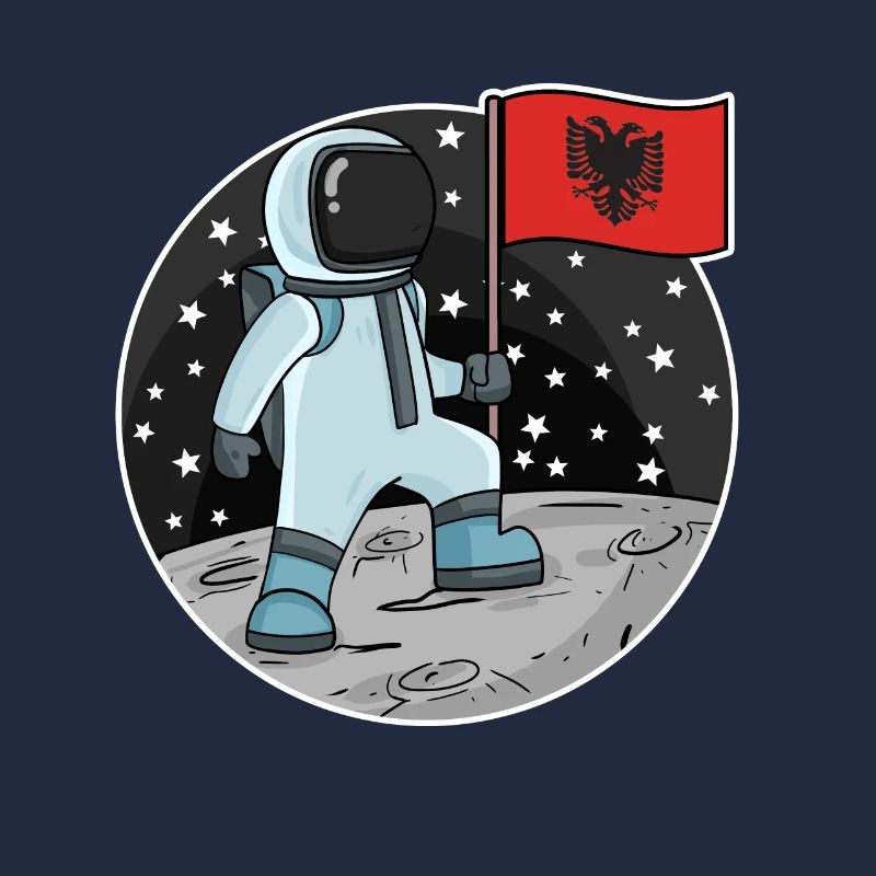 Astronaute avec drapeau Albanie