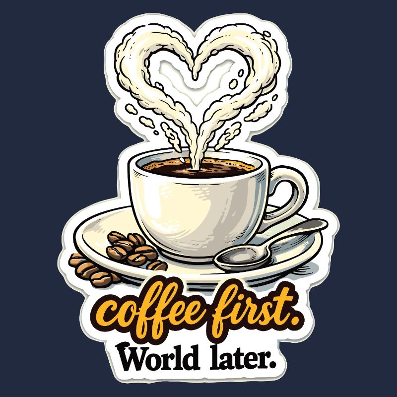 Coffee First Heart Design