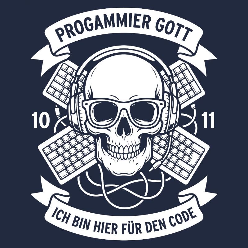 Code Schädel mit Kopfhörern