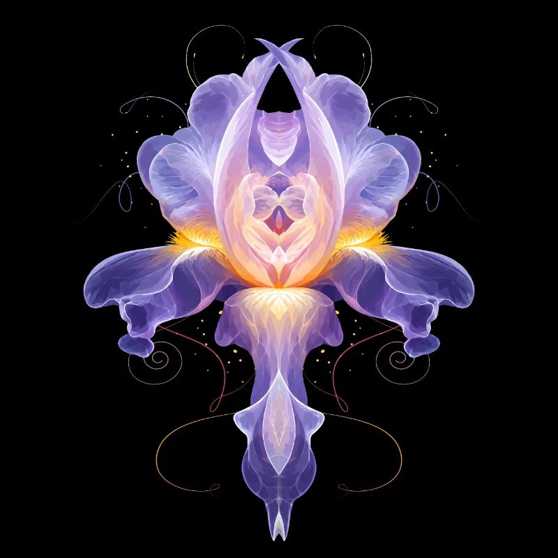 Abstrakte Iris Blüte Leuchtendes Florales Design