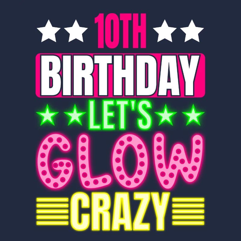 10. Geburtstag Let's Glow Crazy Buntes