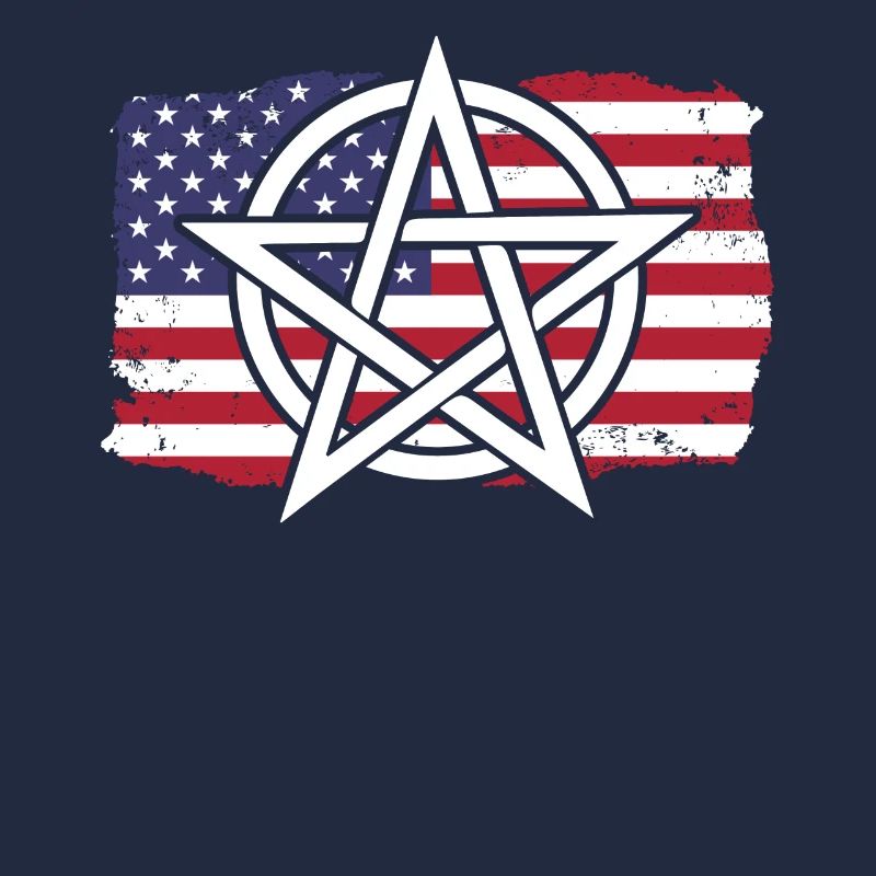 Drapeau américain Sorcellerie Wizardry Pentagram