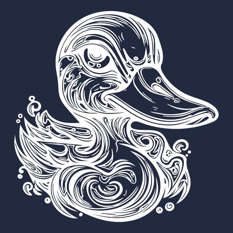 Mignon petit canard vintage avec un énorme bec