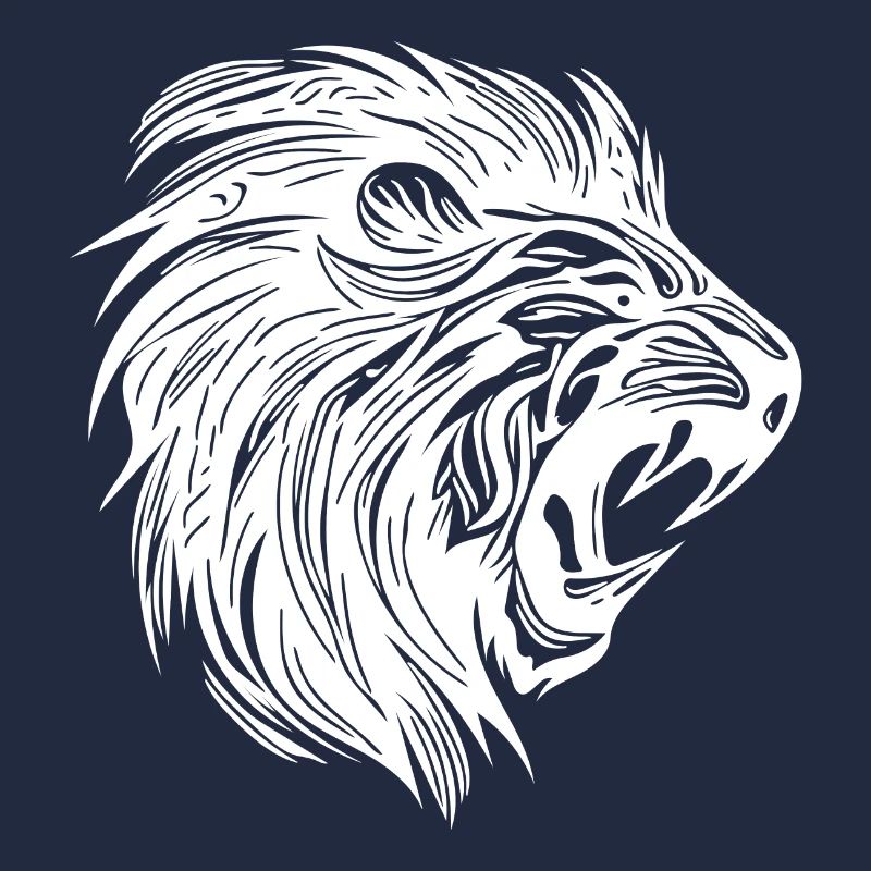 Wild Mighty Lion Head Tattoo Style Mane