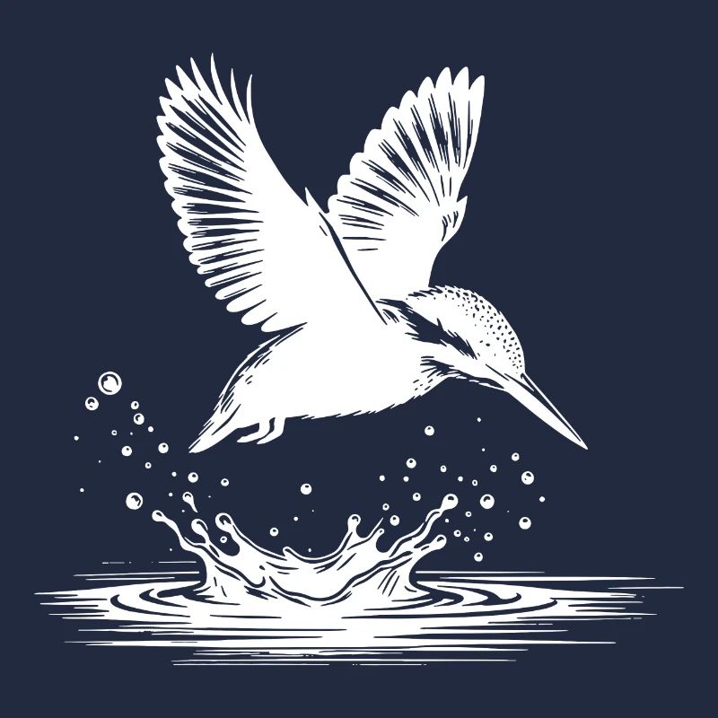 Kingfisher catching fish