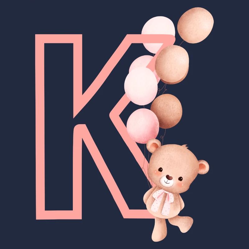 Buchstabe k rosa Bär
