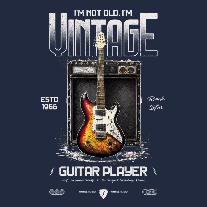 Ich bin nicht alt, ich bin ein Vintage-Retro-Gitarrist von 1966