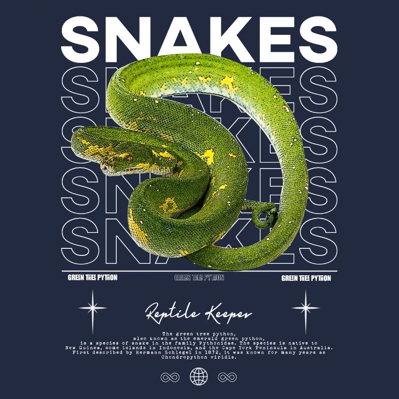 Green Tree Python moderne Streetwear Reptile gardien