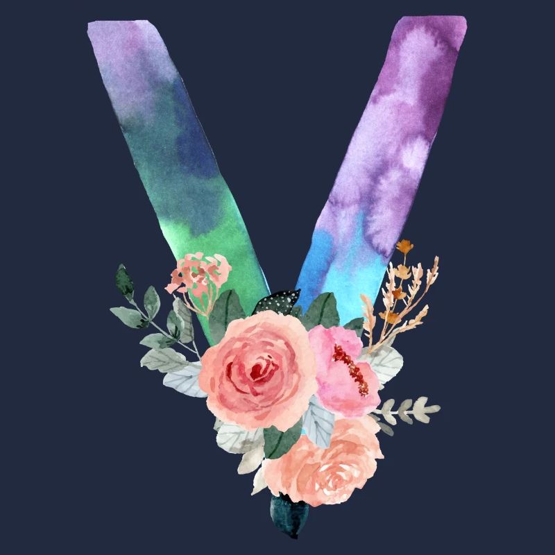Letter v watercolor