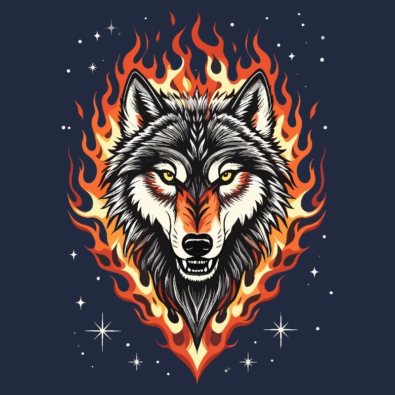 Wolf and Flames
