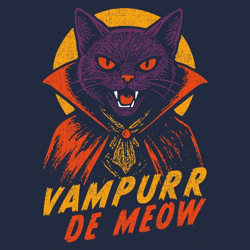 Vampurr De Meow Retro Comic Vampire Cat