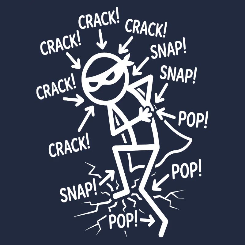 Crack Snap Pop Lustiger Ninja-Joint-Humor