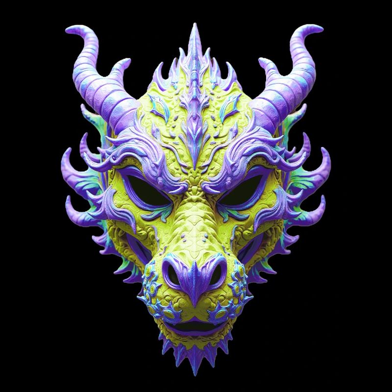 Aurora-Grüne Drachenmaske