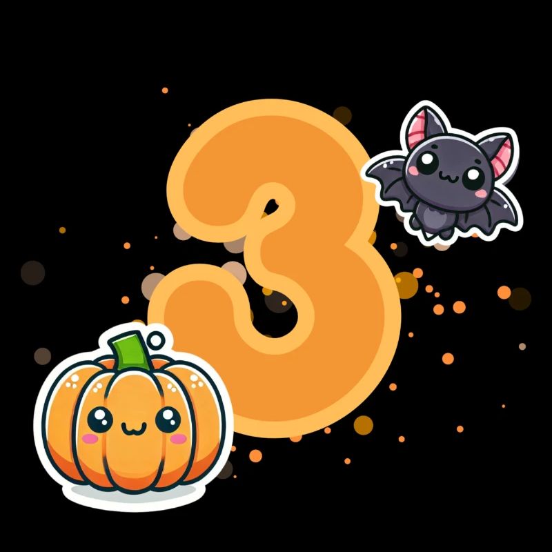 Halloween Geburtstagszahl Kind Dritter Geburtstag