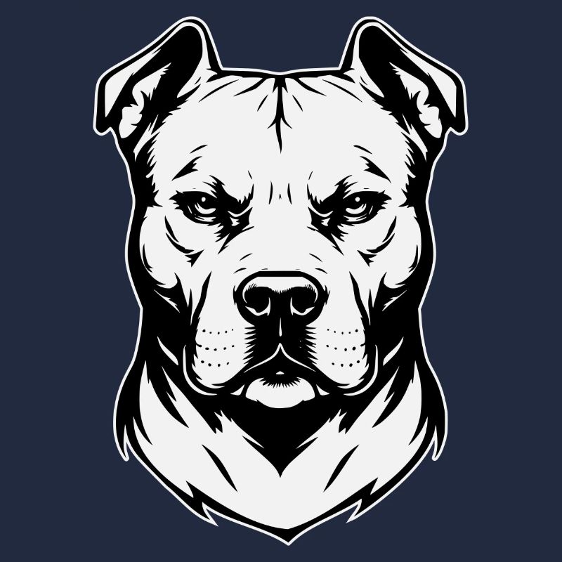 Conception de tête de pitbull noir et blanc