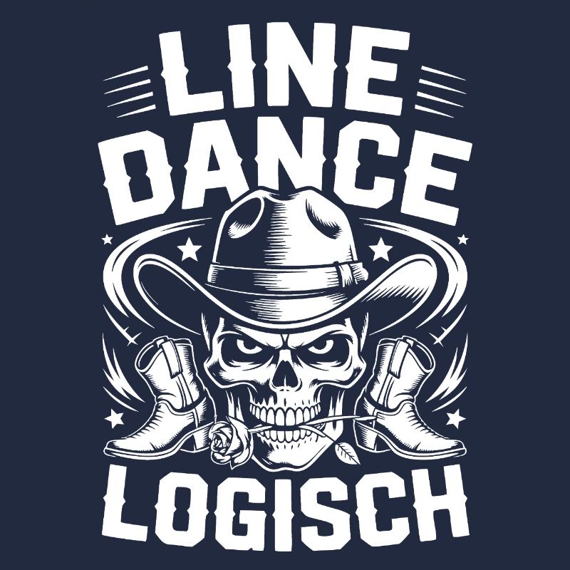 Line Dance Skull Logo